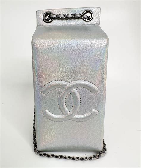 Iridescent Silver Lait de Coco Milk Carton Bag